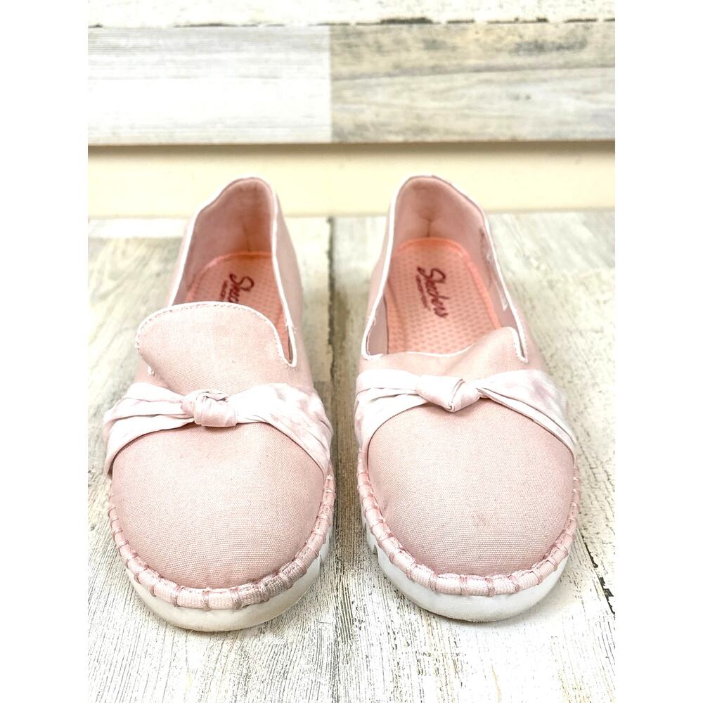 Skechers Womens 9 Pink Macie Knot Cushion Loafers Slip On Platform Casual